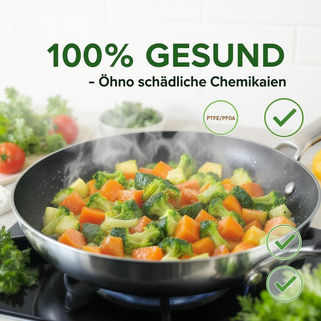 Bratpfanne mit Titanbeschichtung – Langlebige Qualität für alle Herdarten | Induktionsgeeignet | PFOA- & PFAS-frei
