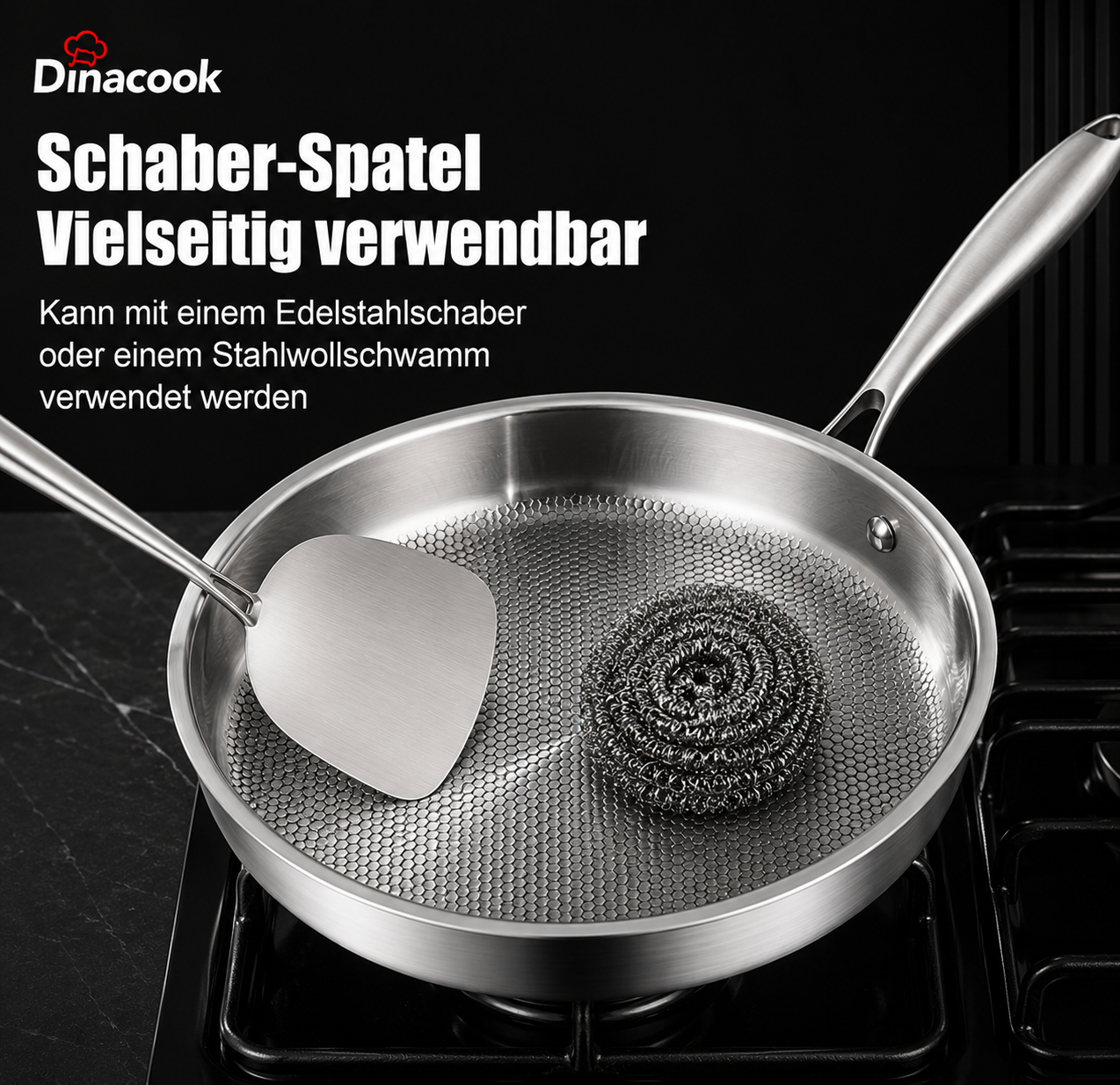 Bratpfanne mit Titanbeschichtung – Langlebige Qualität für alle Herdarten | Induktionsgeeignet | PFOA- & PFAS-frei